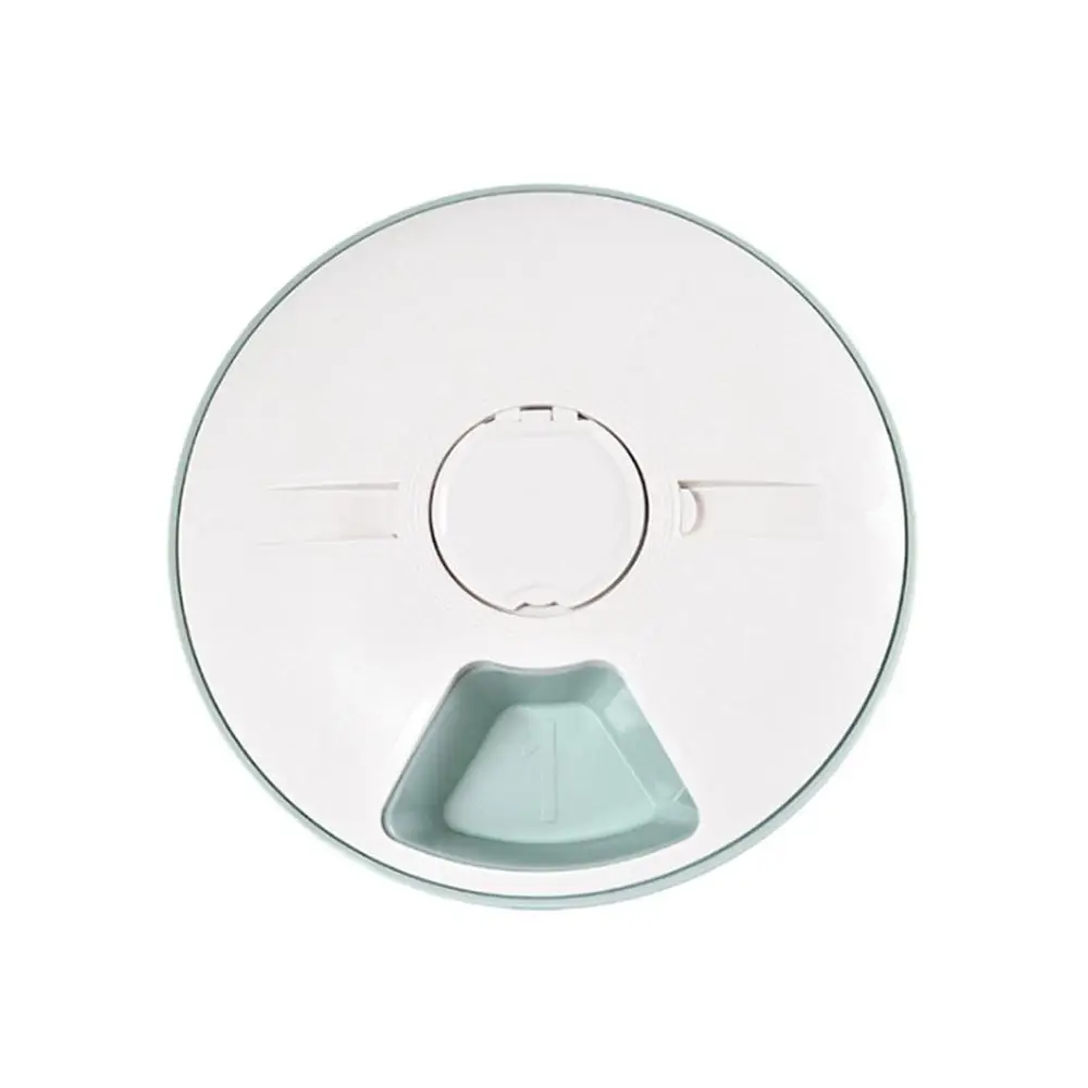 Pet automatic feeder for cats and dogs 6 plate wet and dry with voice prompts, LCD intelligent programmable digital clock - Цвет: Синий