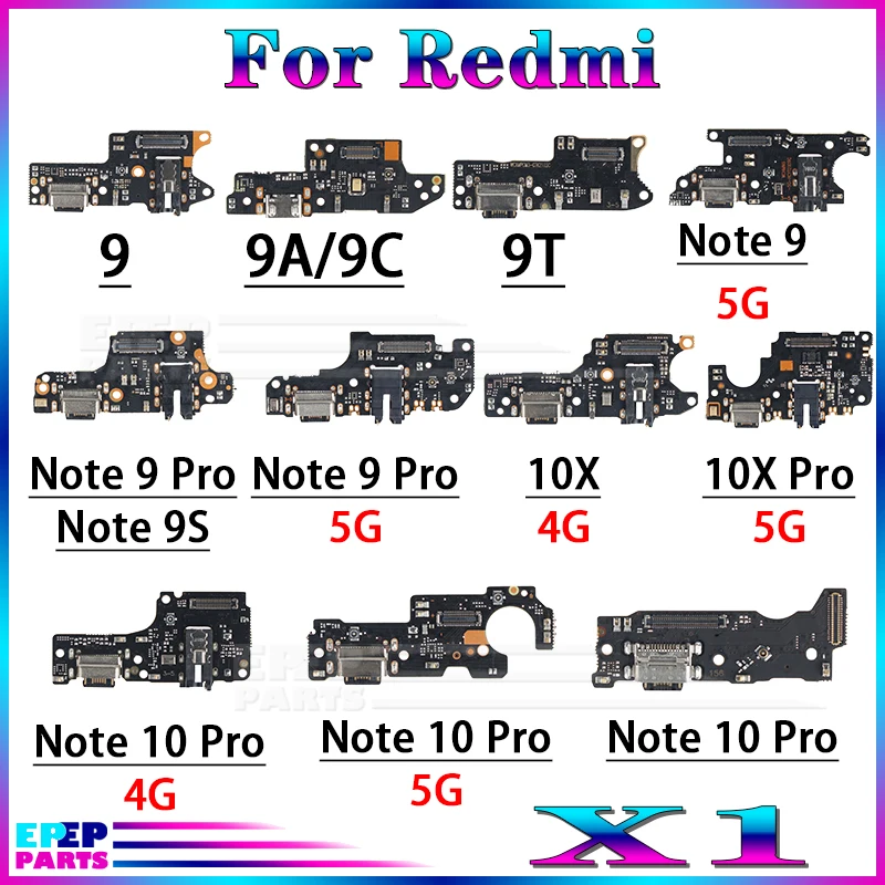 1 шт. USB-разъем для зарядки Redmi Note 9 9A 9C 9Pro 10 10X 10Pro 10xpro  Мобильные телефоны