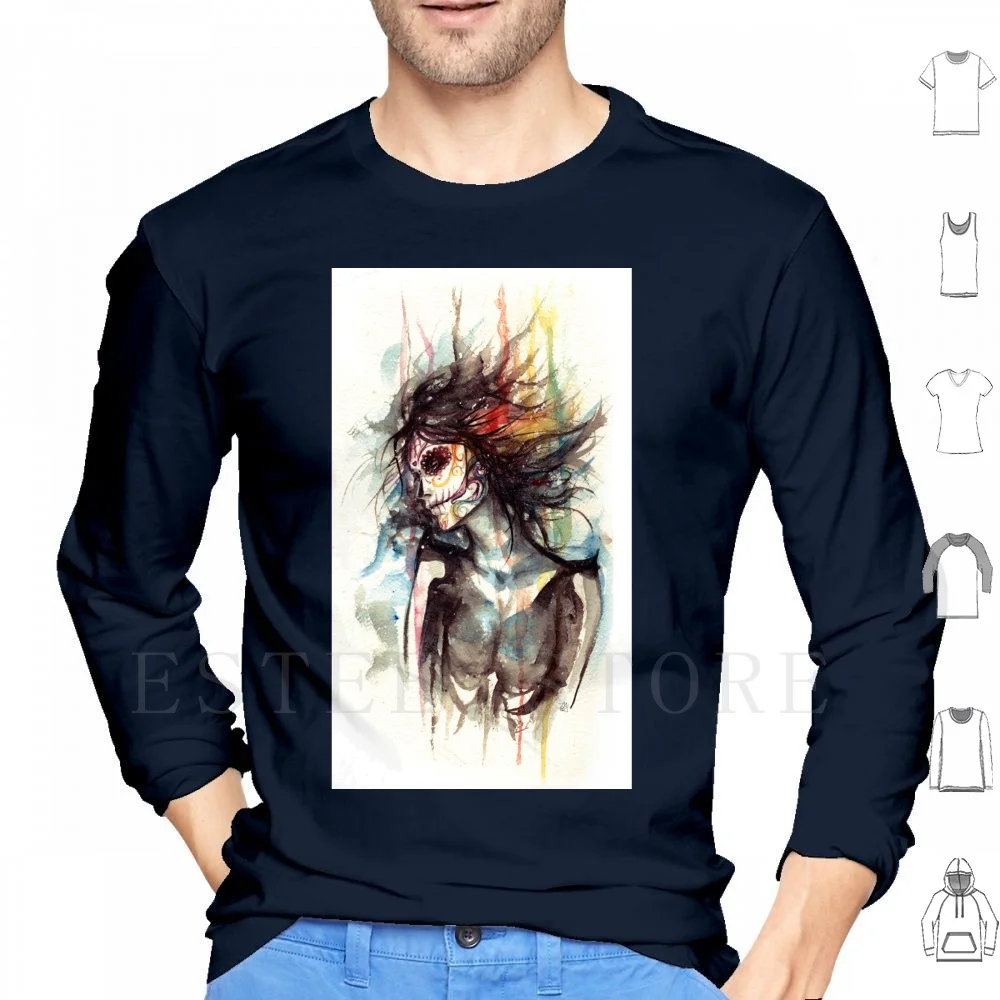 Sudadera con capucha De manga larga, Calavera De azúcar, Dia De Los Muertos, Día De Los Muertos, 112015
