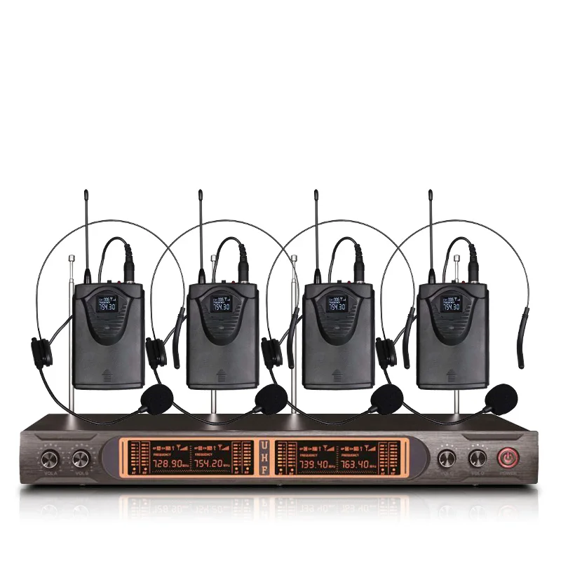 

Wireless microphone four-way headset microphone KTV dedicated handheld stage school performance singing microphone wireless
