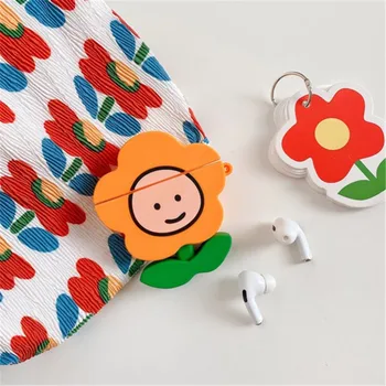 

For AirPods Pro Case 3D Sun Flower Dustproof Leaf Cute Soft Silicone Earphone Cases For Apple Airpods Case Cover Funda