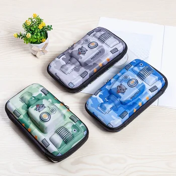 

New Creative Pencil Case Tank Stationery Supplier EVA Bag Large Emulation Model Zipper Penalty Pen Pencilcase Pencil Case Tanks
