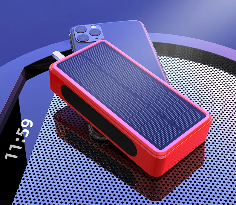50000mAh Solar Power Bank 10W Fast Qi Wireless Charger Powerbank for iPhone 12 11 XR Samsung S20 Xiaomi Poverbank With LED Light power bank portable charger