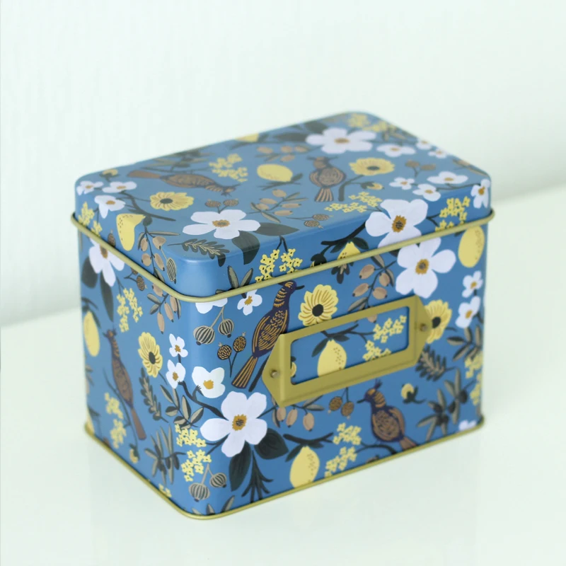 Square Baking Biscuit High Quality Iron Box Birthday Party Favor Gifts Box Cosmetic Candy Box Party Decoration Supplies Boxs - Цвет: blue