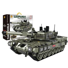 1747Pcs WW2 Swat Military Tank Bricks Weapons Tank German Leopard 2 Tank Building Blocks Model Building Kits For Kids assemble ph35005 1 35 russia 279 engineering nuclear tank blocks kits