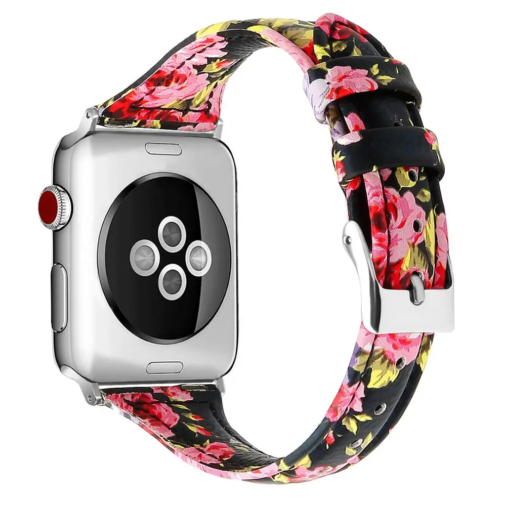 Кожаный ремешок для часов Apple Watch 38 мм 44 40 42 кожаный браслета Iwatch 83005|Ремешки часов|