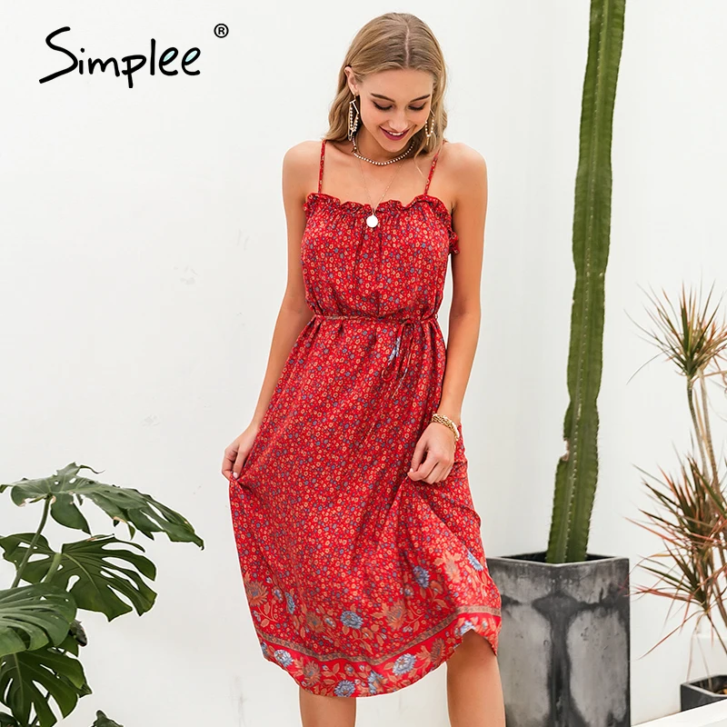 Simplee Sexy sleeveless women dress Floral print ruffled high waist beach dress Slim fit maxi a line cotton casual summer dress Simplee Sexy sleeveless women dress Floral print ruffled high waist beach dress Slim fit maxi a line cotton casual summer dress