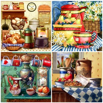

HUACAN 5D Diamond Painting Full Square Cartoon Round Diamond Art Embroidery Kitchen Decor Mosaic Handmade Gift