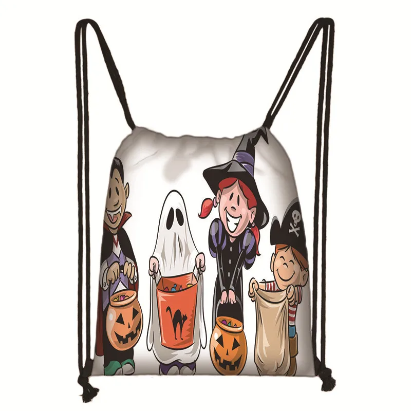halloween 09 Хэллоуин Тыква Drawstring мешок вечерние лакомство или трюк конфеты сумки хранения держатель рюкзак ведьмы сумка Детская сумка на подарок - Цвет: halloween 09