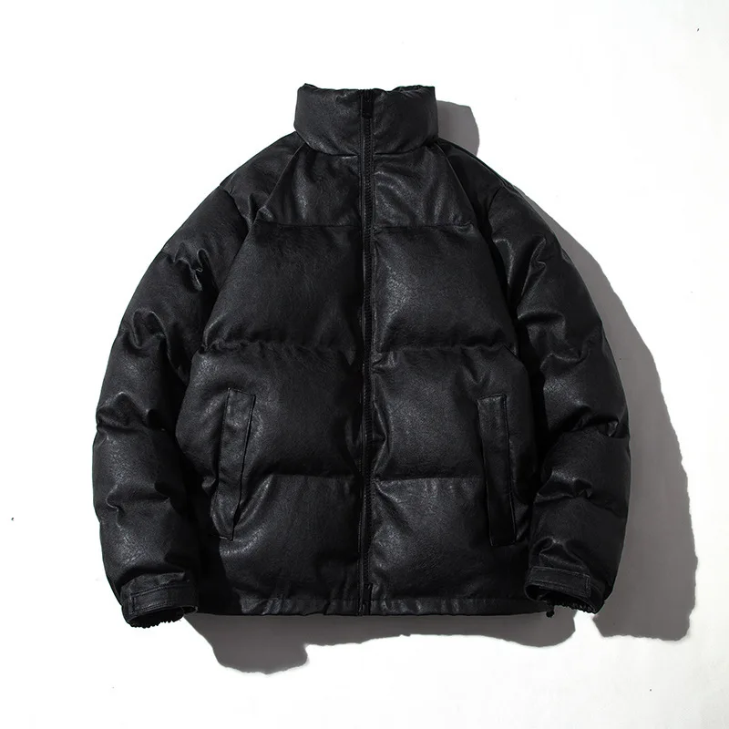 Зимняя утепленная куртка из искусственной кожи с хлопковой подкладкой для мужчин и женщин, рабочая одежда Insbf, ветровка с хлопковой подкладкой