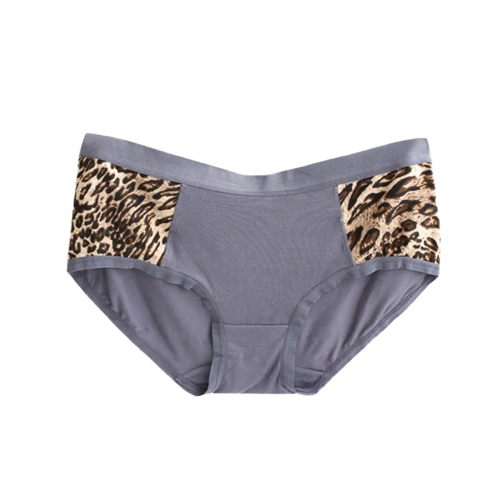 Серый Womail Leopardo, нижнее белье, низкая посадка, сексуальное нижнее белье для женщин, высокая эластичность, сексуальные трусики, бесшовные трусы, нижнее белье, нижнее белье - Цвет: Серый