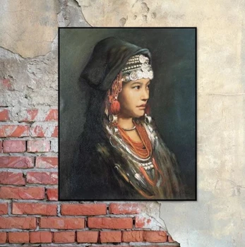 

Famous artist Zhang Li realistic artworks Aini girl by hand made on canvas oil painting modern are for home decoration