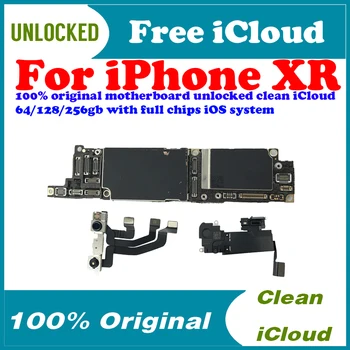 

100% Unlocked Motherboard For iPhone XR Original main board With wihtout Face ID Free iCloud IOS Logic Board With Full Chips MB