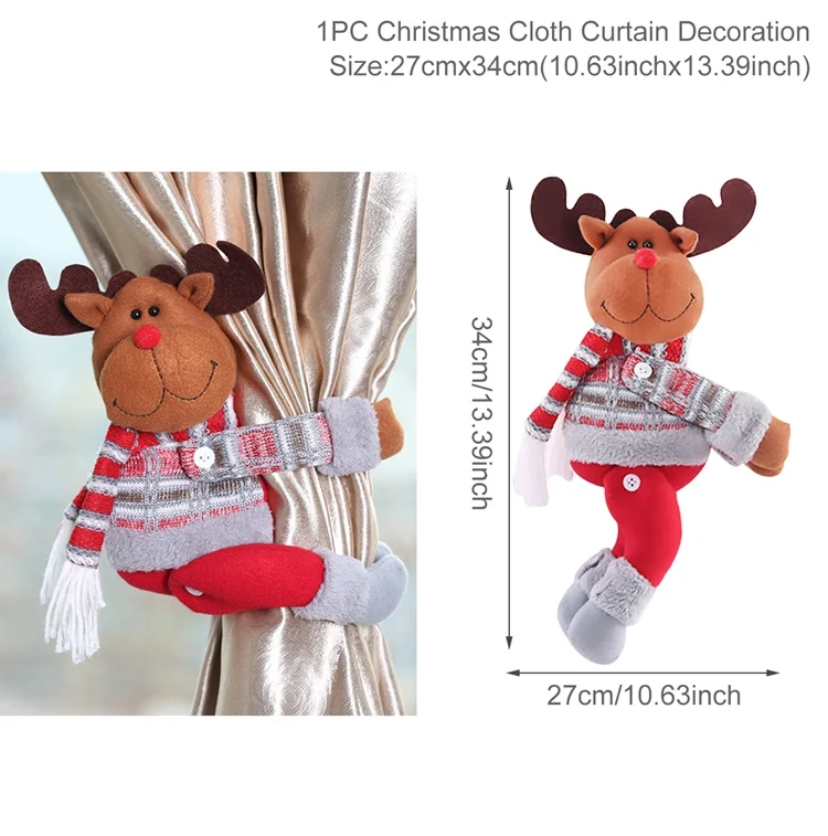 Xmas Curtain Deco Одежда для питомцев с изображением снеговика Санта Клауса, подарки, наклейка на автомобиль, Рождественский Декор для дома,, Рождественский Декор, на год - Цвет: Xmas Curtain Deco