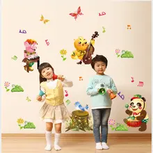 Стиль детской комнаты в качестве фона для дивана и составные наклейки на стену оптом с принтом Совы и панды животного концерт наклейки AY9246