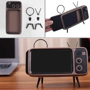 

Wireless Bluetooth Speaker Portable Stereo Sound Box with MIC Support Handsfree TF Card U Disk Phone Holder Retro