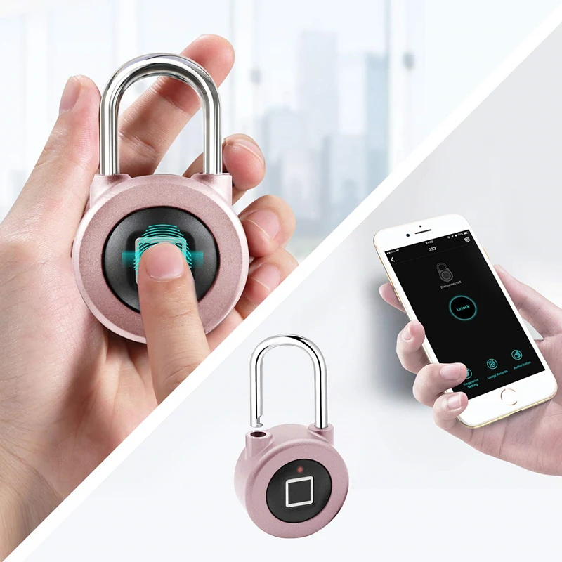 Умный Противоугонный замок отпечатков пальцев без ключа bluetooth Водонепроницаемый дверной багаж телефон приложение замок