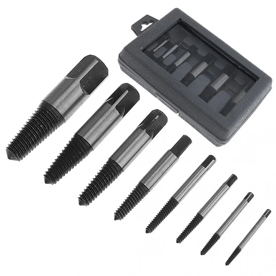 8pcs/set Screw Extractor Easy Out Set Drill Bits Guide Broken Damaged Bolt Remover with Carbon Steel for Removing Tools