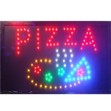 Пицца магазин открыт Бизнес неоновая вывеска для организаций и магазинов Размер 10 x19 дюймов ультра яркий светящийся настенный знак пицца еда магазин Ресторан быстрого питания Led знак