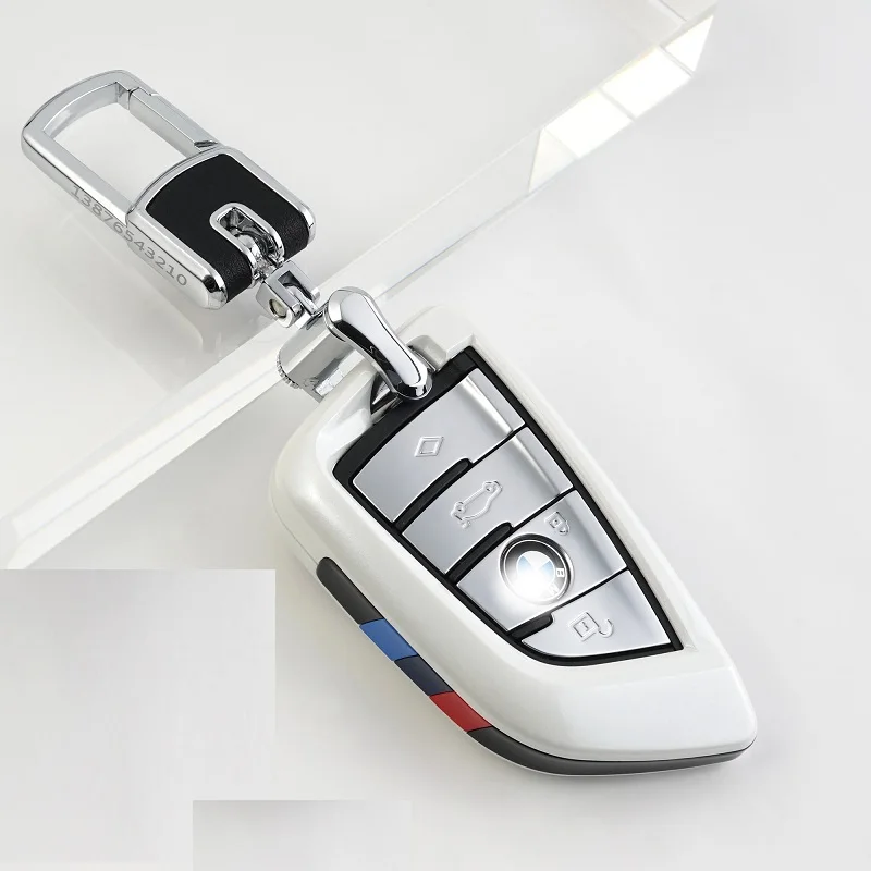 ABS ключ чехол для ключа брелок держатель чехол для BMW F15 F16 F48 G30 F85 G11 X1 X5 X6 M 2018X1X3X4X5X6 35i 50i - Название цвета: White set