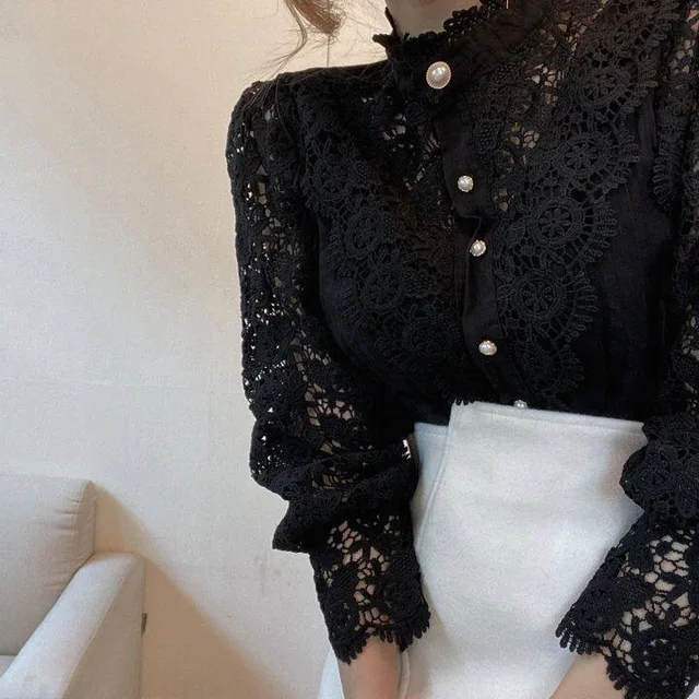 chiffon turtleneck blouse