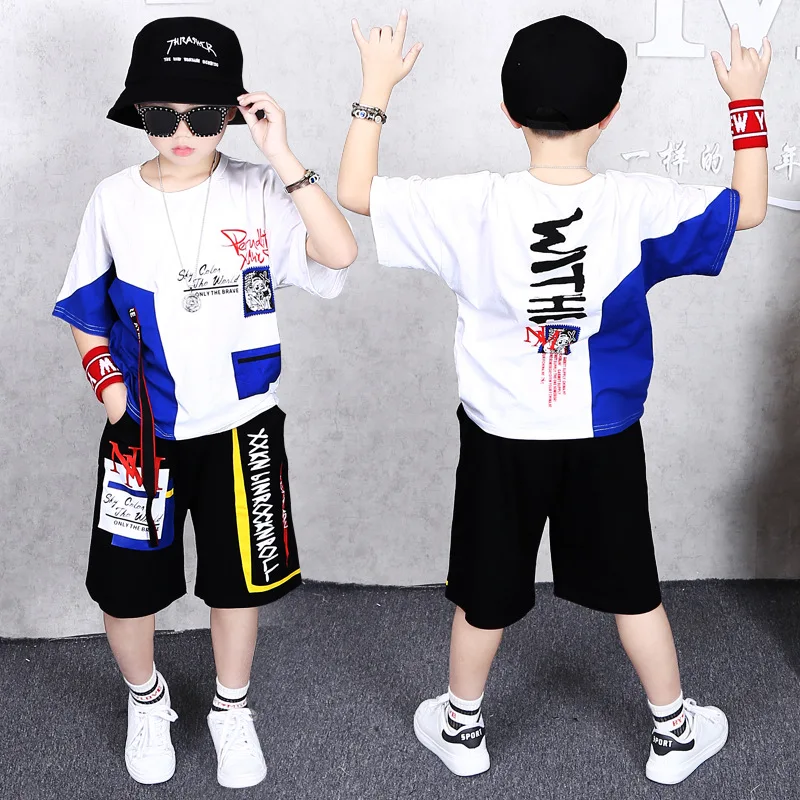 Одежда для мальчиков из 2 предметов летняя одежда для маленьких мальчиков комплекты одежды для детей модная одежда для маленьких девочек 5, 6, 8, 10, 12, 14 лет - Цвет: Белый