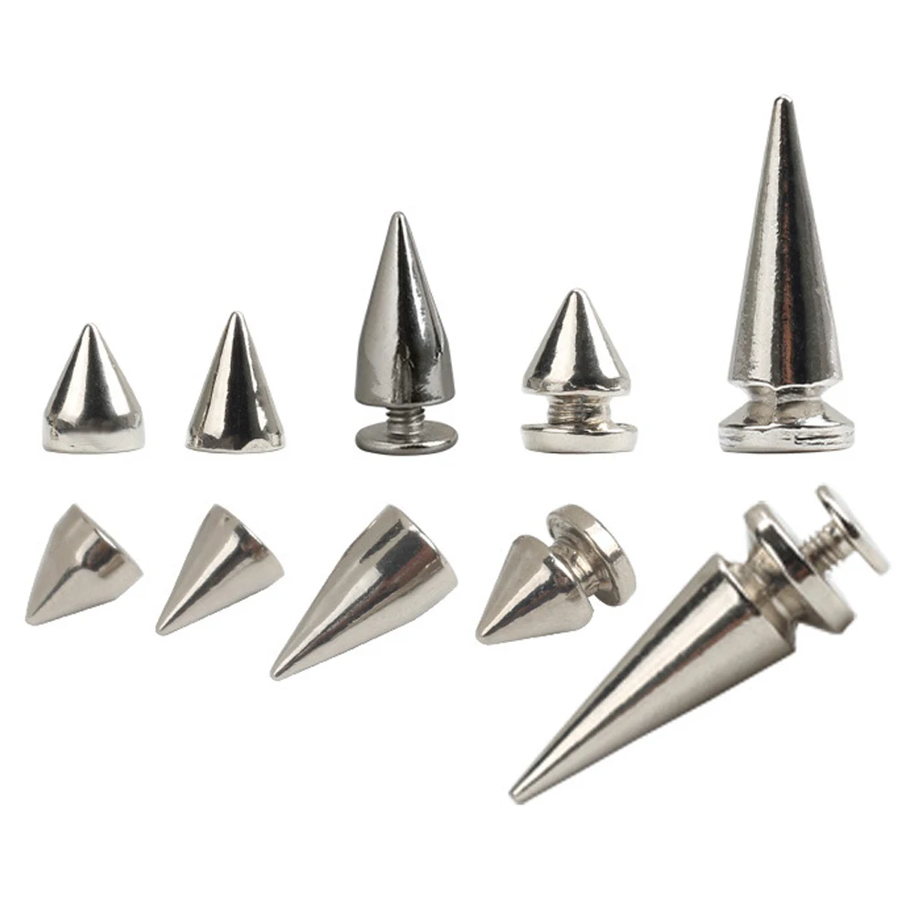 10 Sets DIY Metal Punk Stud Leather Craft Spots Cone Screw Bullet Spikes  Rivet