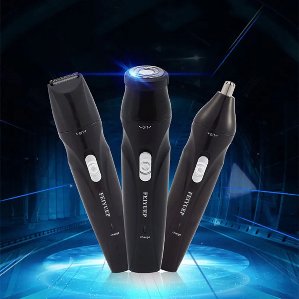 

3-in-1 Multifunction Electric Beard Shaver USB Rechargeable Portable Mini Nose Ear Trimmer Razor For Travel Use