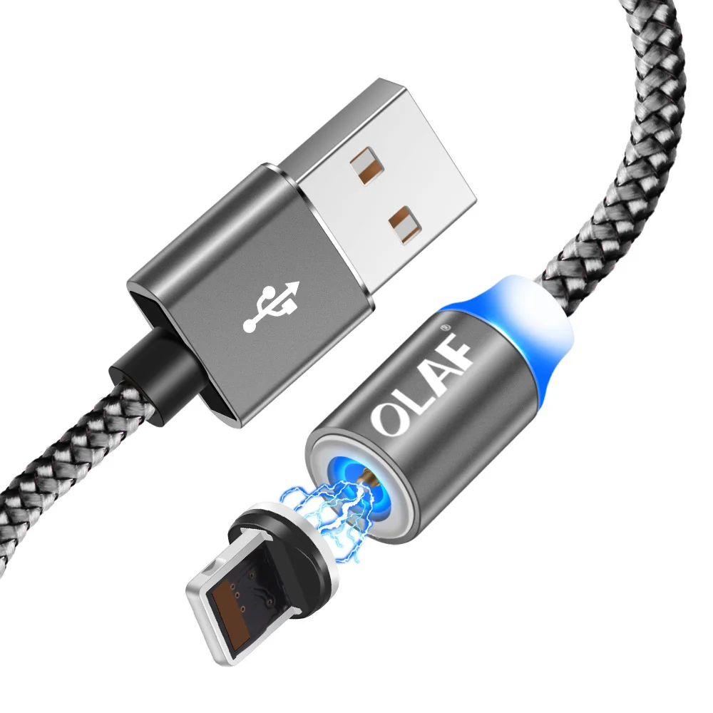 Магнитный USB кабель для huawei samsung type C type-C зарядный USB C Магнитный кабель Micro USB Мобильный шнур для телефона провод для iPhone 11 магнитная зарядка магнитный кабель провод для зарядки шнур для зарядки те - Цвет: for iphone gray
