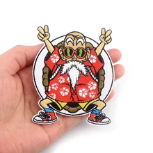 K241 Dragon Ball Master Roshi Embroidered patches iron on Sewing for bag Applique embroideried accessories for DIY Patchworks