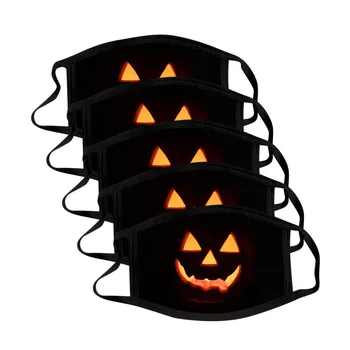 

5PCS Halloween Men Women Print Reusable Breathable Safe Mask Reusable Mask Cloth Mouth Mask Washable Face Mask Mouth
