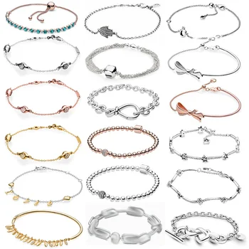

PDB SL high quality 925 sterling silver series fashion charm DIY bracelet suitable for bead charm female bracelet jewelry gift