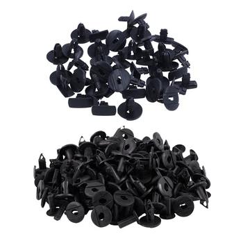 

122 Pcs Plastic Rivets: 100 Pcs 8mm Hole Rivets Fastener Push Clips & 22 Pcs Clip Rivets Bumper Nail Hole 9Mm 20Mm Head, for Peu