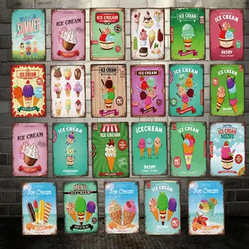 

[ Mike86 ] Enjoy Summer ICE CREAM Tin Sign Vintage Pub Store Retro Iron Painting art Poster Art 20*30 CM LT-1774
