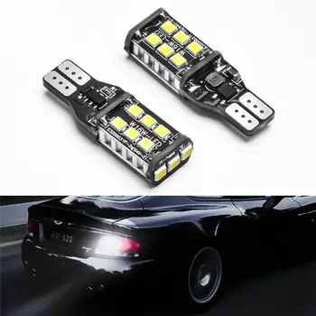 

Cool 15SMD 2835 T15 W16W Car Reverse Backup LED Light Silicone Shell Auto Wedge Parking Light Turn Side Lamps Signal Light