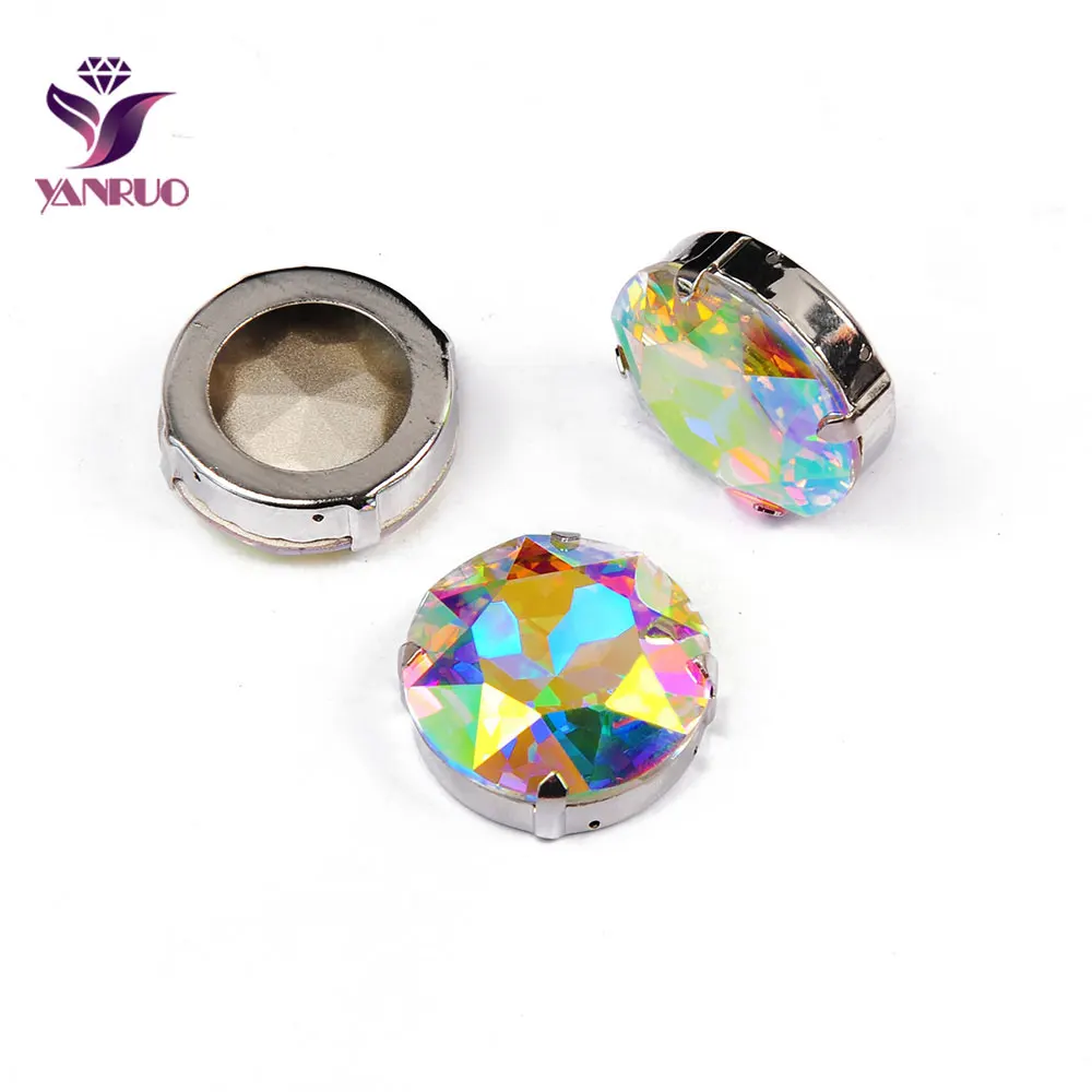 YANRUO 1201 остроконечные большие яркие алмазные украшения, жемчужные поделки, ручная работа, стеклянные бусины для шитья одежды - Цвет: AB-Silver Claw
