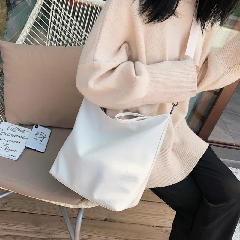 [BXX] Solid Color PU Leather Bags for Women Branded Luxury Fashion Shoulder  Crossbody Handbags Trending Lux Hand Bag HP092