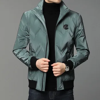 

Winter Down Coat Fashion Male Stand-Up Collar Warm Canada Goose Jacket For Men Doudoune Pure Color Casual Slim Fit Down Jackets