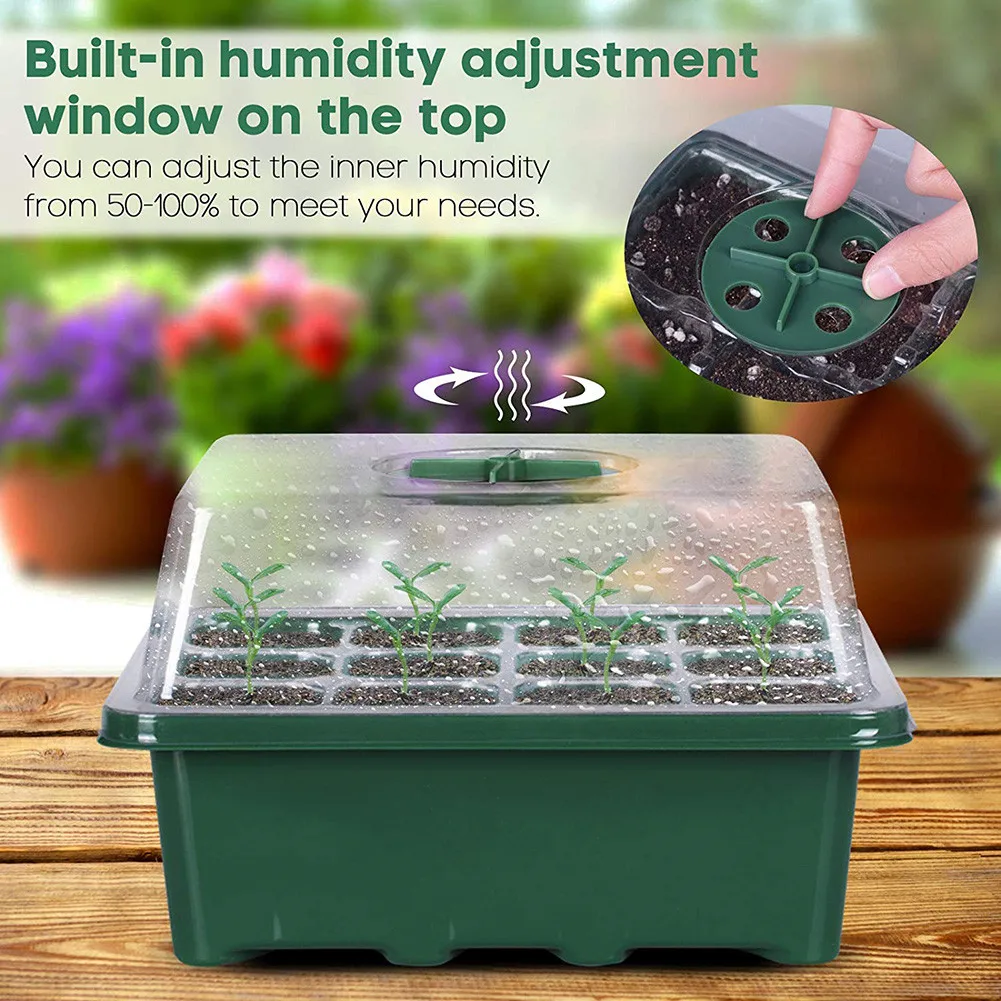 12Cells Hole Plant Seeds Grow Box Tray Insert Propagation Plastic Seeding Nursery Pot Home Crafts Nursery Pot