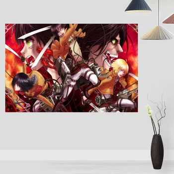 

New Anime Attack on Titan Poster On The Wall Modern Anime/Movie/Abstract Rectangle Poster Silk Fabric Cloth Wall Art Unframed