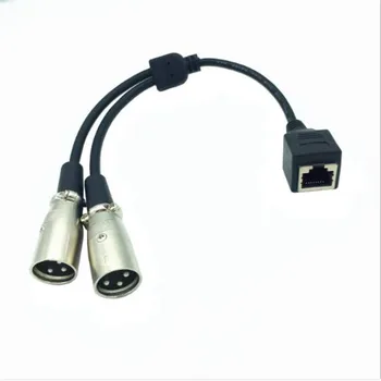 

2XLR Male to RJ45Cannon terminal 2*XLR revolution RJ45 cable female extension to XLR