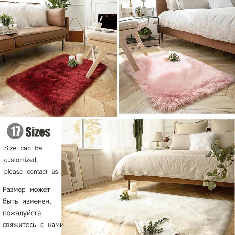 Tappeto spesso In peluche per soggiorno tappeti morbidi bianchi moderni  nell'arredamento della camera da letto tappeto da comodino per pavimento  peloso per la casa tappeti per bambini - AliExpress