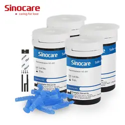 (100 шт.) Sinocare Safe-Accu тест на глюкозу в крови полоски и Ланцеты для диабетический тестер