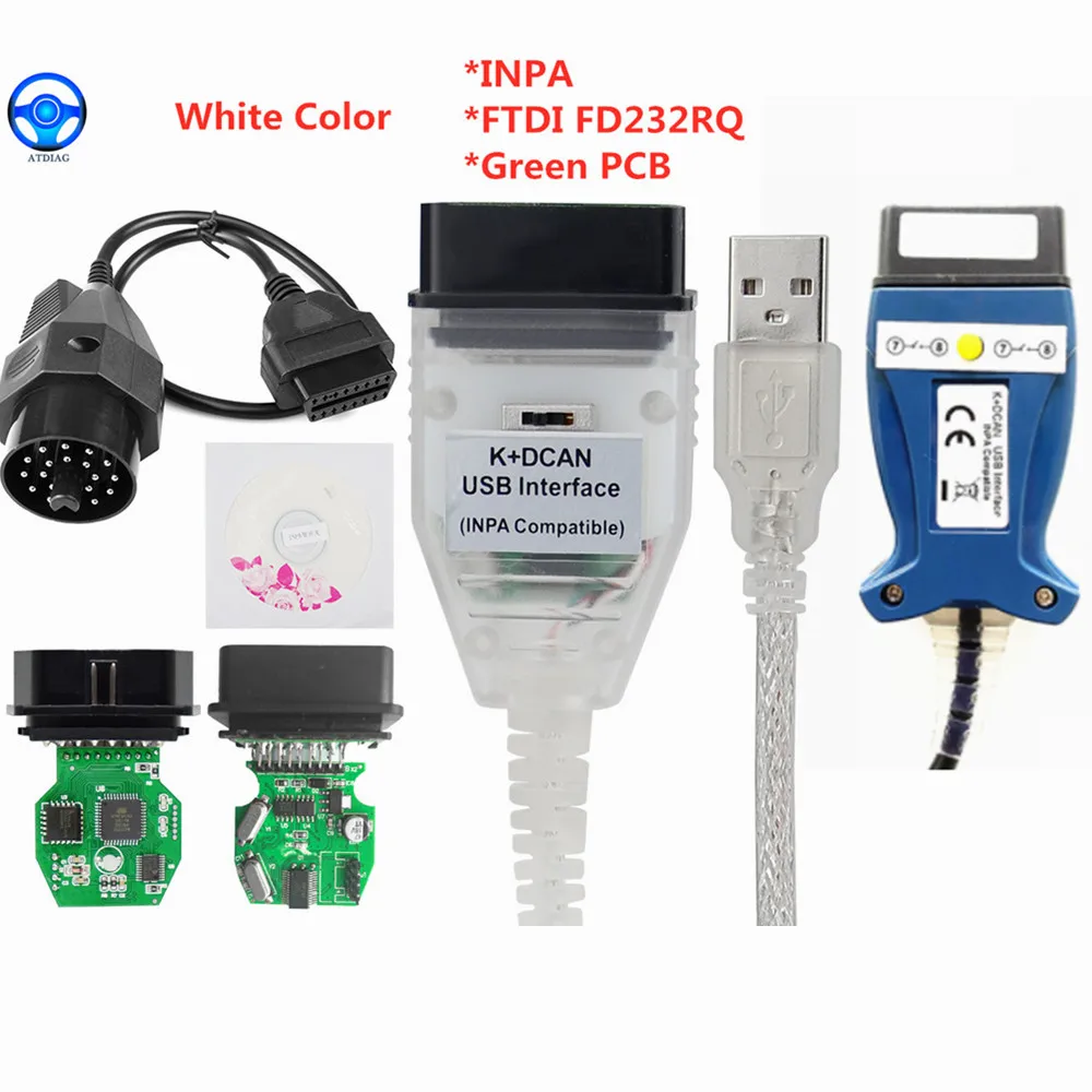 Новый высококачественный полный чип для BMW INPA K DCAN + CAN FTDI USB диагностический