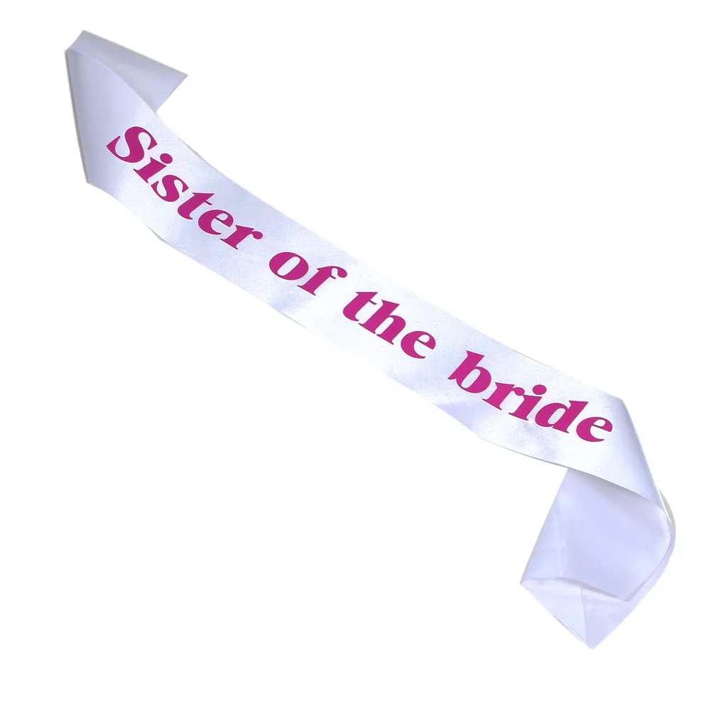 WhiteSisterofbride 12 шт. Девичник лента для вечеринки в черном, белом, розовом, красном цвете Свадебные вечерние принадлежности для невесты - Цвет: WhiteSisterofbride