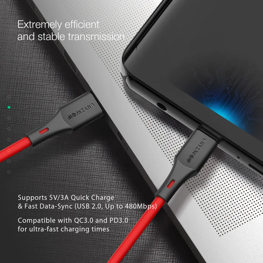 BlitzWolf 3A USB2.0 type-C to type-C PD Зарядное устройство USB C кабель для передачи данных для iPad Pro/Macbook для huawei Xiaomi смартфон