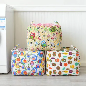 

Lovely Cartoon Owl Design Clothes Storage Bag Creative Toys Clutter Box Desktop Storage Box Basket Home Storage Bucket Organizer