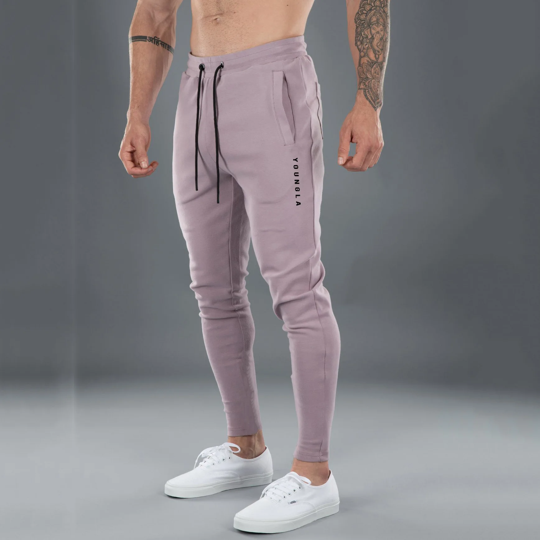 YoungLA Mens Joggers Slim Fit, Gym Pants Tapered, Workout Skinny  Sweatpants
