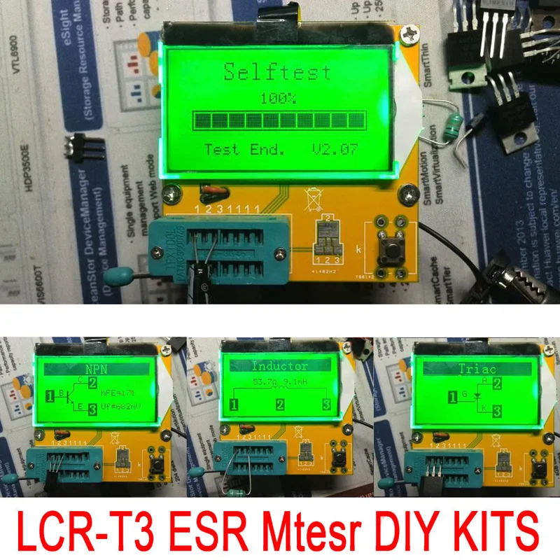 DIY LCR-T3 Графический мульти-тестер функций конденсатор+ индуктивность+ резистор+ SCR 25pf-100000 мкФ Графический мульти-тестер функций