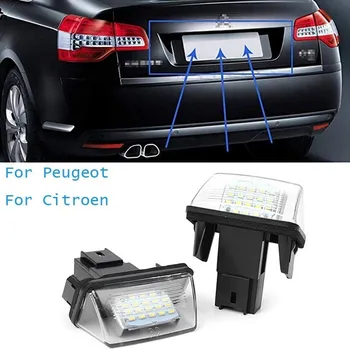 

2X without Error free number led light of the rear license plate of the lamp for peugeot 206 207 306 307 For citroen C3 C4 c5